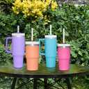 2 x 10 Pcs Replacement Straw for Stanley Cup 40 oz 30 oz 64 oz Tumbler, Dishwasher Safe Clear Reusable long Straws with Cleaning Brush for Stanley Adventure Tumbler Accessories