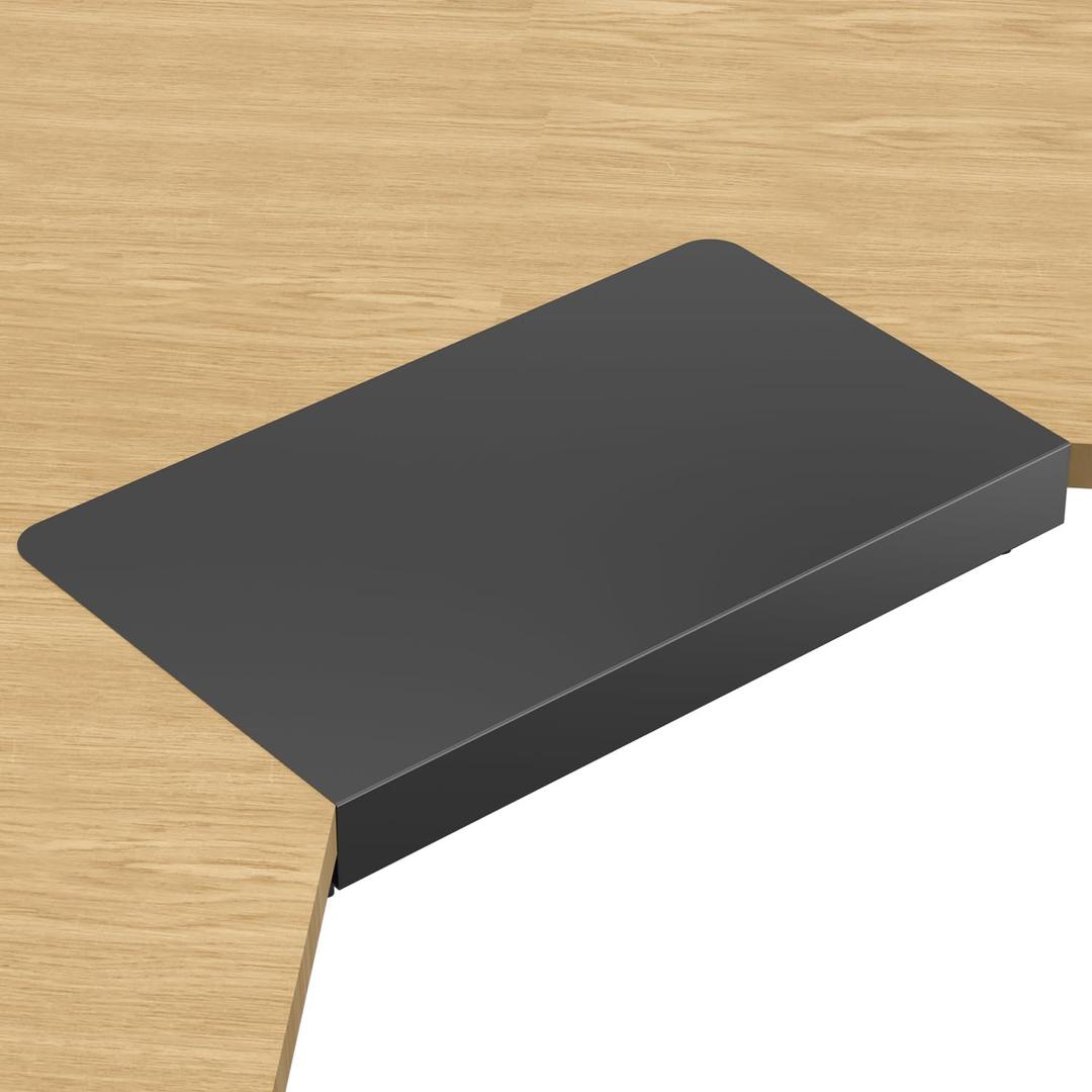 Suptek 17-inch Black Corner Mounting Bracket Extender for L-Shaped Desks Fits Under-Desk Keyboard Trays (Model DESKEX01)