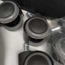 Armless Home Office Desk Chair with Wheels, Modern Ergonomic Drafting Rolling Chair with 360 Swivel Wheels,Height Adjustable Computer Task Chairs for Small Space, Black