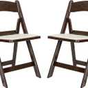 Flash Furniture Hercules Folding Resin 2 Pack 800LB Weight Capacity Event Chair, Set of 2, Dark Brown