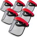 Amylove 2 Pcs Safety Face Shield with Mesh Weed Whacking Face Shield Masks Chainsaw Gardening Weed Mover Protection (Red)