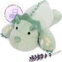 KOWSI Microwavable 2 LB Weighted Stuffed Triceratops Animals Plush - 16 Inch Heated Dinosaur Plushie for Warmth & Comfort - Light Green Dino Squished Pillow - Cute Soft Toy for Adults & Children