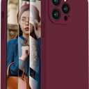 FireNova Designed for iPhone 13 Pro Max Case, Silicone [Camera Protection] Phone Case with [2 Screen Protectors], Soft Anti-Scratch Microfiber Lining Inside, 6.7 inch, Plum