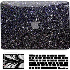 Anban Compatible with MacBook Air 13 inch Case M5 2026 2025 2024-2022 M4 M3 M2 A3449 A3240 A3113 A2681, Glitter Plastic Hard Shell+Keyboard Cover+Screen Protector for MacBook Air 13.6 inch Case, Black