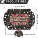 CHICHIC Entrance Door Mat Large 24 x 36 Inch Entry Way Doormat Front Door Rugs Outdoors Heavy Duty Welcome Mat Non Slip Rubber Back Low Profile for Garage, Patio, High Traffic Area, Small Flower