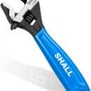 SHALL 6 Inch Adjustable Wrench, Cr-V Steel Spanner with Cushion Grip, Wide Jaw Black Oxide Wrench with Laser-etched SAE Scales for Home, Garage, Workshop and DIY