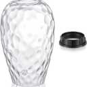Teenyyou 1 Set Oval Glass Lamp Shade 9.25" High x 5.9" Diameter Glass Pendant Light Fixtures Lampshade Replacement Compatible with E26 for Kitchen Island Ceiling Pendant (Transparent Hammer Pattern)