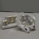 UNIQOOO Champagne Gold HoHoHo Christmas Stocking Holder Set of 3, Max 2Lb, Heavy Duty, Padded Grip Bottom, White Christmas Mantel Hooks Fireplace Garlands Wreath Decoration Hanger, w/ Bells Ribbon