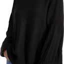 Women's Turtleneck Oversized Sweaters Batwing Sleeve Spilt Casual Loose Knit Tunic Pullover Sweater Tops (Medium)