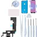 for iPhone XR Charging Port Replacement, Dock Connector & Microphone Assembly with Repair Tools for iPhone XR 6.1 Inch All Carriers (Black)