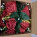 BLOSMON Flower Balls Wedding Rose Centerpieces: 2 Pcs Crimson Red Fake Flowers Kissing Balls Decor - Artificial Silk Roses Floral Arrangement Home Party Table DIY Decorations