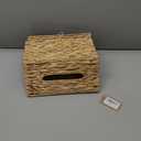 Water Hyacinth Hand Towel Box Cover Compatible with Kleenex Disposable Paper Hand Towels, Woven Wicker Hand Towel Holder for Bathroom Kitchen Living Room Countertop