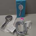 GwernKB Handheld Shower Head with On Off Switch 8-Mode High Pressure Showerhead with 79 Inches Extra-long Stainless Steel Hose and Bracket PLUS Extra Low-Reach Adhesive Wall Mount for Kids,Silver