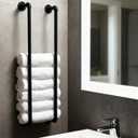 Towel Racks for Bathroom Wall Mounted 36 Inch,Industrial Pipe Storage Organizer Towel Holder(Black)