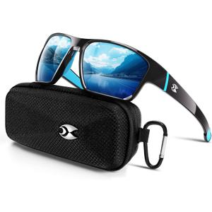 suoso Sports Polarized Sunglasses for Men: TR90 UV400 Protection Sun Glasses Squash Goggles Wrap Around Goggles for Drving
