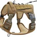 Auroth Tactical Dog Harness for Small Medium Dogs No Pull Adjustable Pet Harness Reflective K9 Working Training Easy Control Pet Vest Military Service Dog Harnesses Army Yellow M (M(Neck:16-22",Chest:22-33"),35-50 lbs)