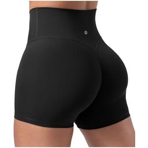 ENERBLOOM Women's Biker Shorts Workout 2.5" /4" / 6" High Waisted No Front Seam Yoga Hidden Scrunch Running Summer Gym Short M