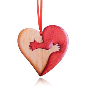Valentines Day Gifts Love Hug Ornament A Hug from My Heart Crafts Car Front Decoration Heart Shaped Embellishments Romantic I Love You Gifts for Boyfriend Girlfriend Couple Hanging Ornaments