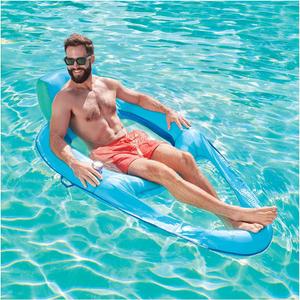 SwimWays Spring Float Premium XL Recliner Chair, Inflatable Pool Floats Adult with Fast Inflation, 25% Larger Than Recliner, Supports Up to 300 lbs