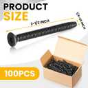 Blulu 100 Pcs 1/4-20 x 2-1/2" Self-Tapping Trailer Deck Screws Flat Head Trailer Deck Screws, Star Drive T-30, Black Floorboard Thread Cutting Screw Fasteners for Wood to Metal