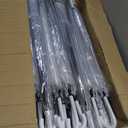 Reginary Pack Clear Wedding Umbrellas Bulk Transparent Auto Open Stick Windproof Waterproof Large Canopy Umbrella with White European J Hook Handle for Wedding Bride Groom Photography Golf, Pack Of 60