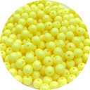 200Pcs 10MM Acrylic Round Pastel Beads Candy Color Spacer Beads Plastic Resin Beads for Necklace and Bracelet Making Crafting Supplies(318 - Light Yellow)