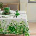 XCHI Green Hats Shamrocks Clovers Coins St. Patrick's Day Tablecloth Rectangle Table Cloth Washable Table Covers for Indoor Dining Home Party Decorations 60x84 Inch