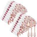 100 Pack Rose Gold Plastic Silverware with Pre Rolled Napkins for 100 Guests, Heavyweight Rose Gold Disposable Utensils Sets Includes 300 Plastic Cutlery, 100 Napkins for Party & Wedding