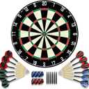 Dartboard with Staple-Free Bullseye Easily Recognizable Numbers 18g Steel Tip Darts Set 12 Steel Tip Darts 18g Mounting Kits Include
