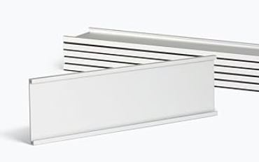 Lenink 4 Pack Name Plate Holder, Wall Mount Office Door Name Plate Holder for Meeting Room, Business Department, Warning Area 8” X 2” (Silver)