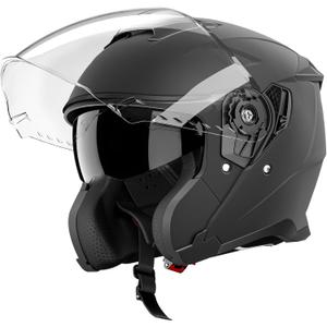 Motorcycle Helmets for Adults, Open Face Motorcycle Helmet with Dual Visor, Casco para Moto DOT Certified, ATV Dirt Bike Snowmobile Motocross Helmet for Men Women, Quick Release Strap, AP-836, Matte Black, L(59-60 cm / 23.23-23.62 in)