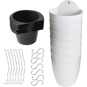 7 Pcs Plastic Wall Hanging Plant Flower Pot for Yard Garden Home