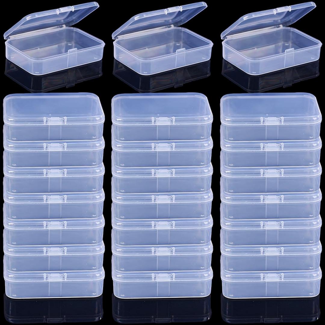Clear Plastic Playing Card Boxes Snaps Closed Poker Gaming Playing Card Deck Cases Holder Plastic Storage Box Clear Trading Card Box Card Storage Organizer for Bank Business Card (24Pcs)