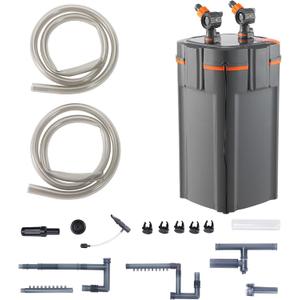 Happybuy 660GPH Aquarium Filter, 5-Stage Canister for 235 Gallon Fish Tanks, UV Protection, Ultra-Quiet Submersible Power Filter, 25W