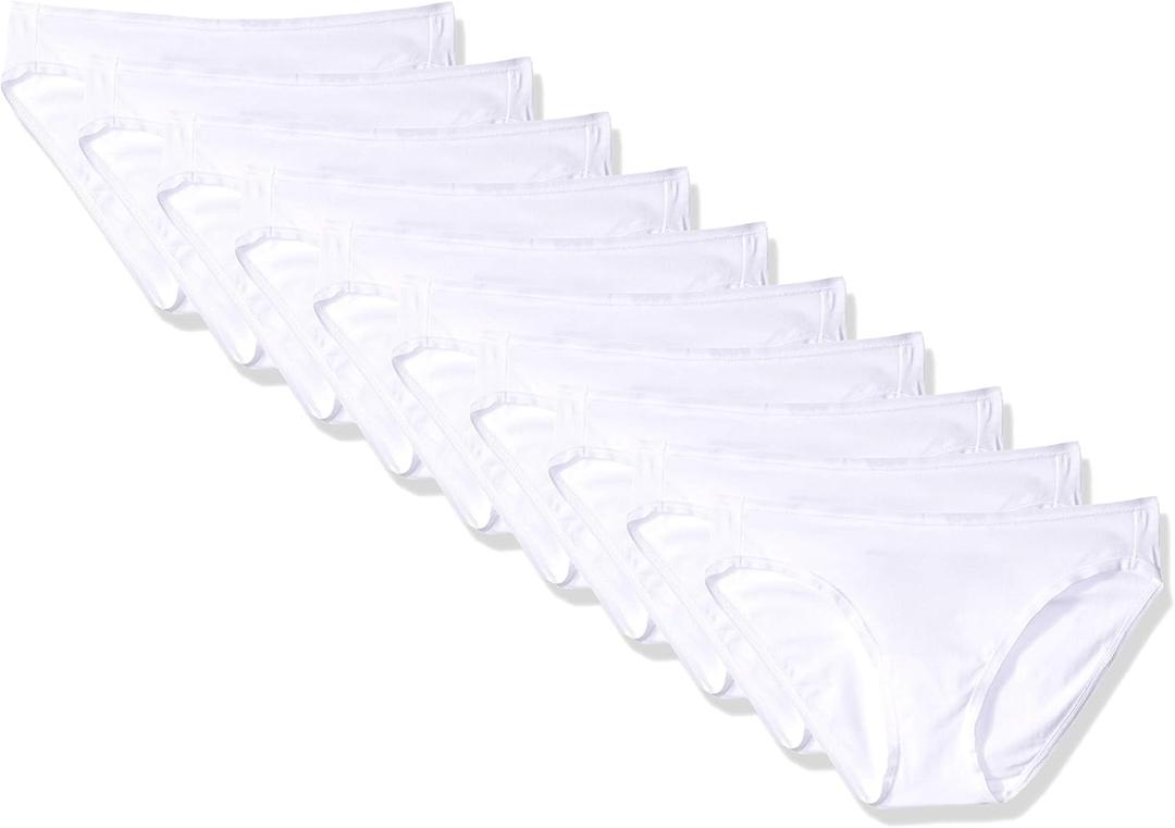 Amazon Essentials Women's Cotton Bikini Brief Underwear, Multipacks (White)