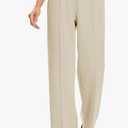 FUNYYZO Women Long Dress Pants High Waisted Work Pants Dressy Casual Elastic Waist Trousers Large
