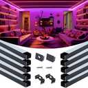 Muzata 10Pack 3.3FT/1M Plus-Size Spotless LED Channel Black LED Strip Diffuser Channel with Milky Frosted White Diffuser Cover U103 BW 1M