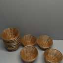 12 PCS  Woven Bread Basket, 7 Inch Plastic Round Basket Small Gift Baskets, Food Storage Basket Bread Baskets for Serving, Vegetables, Fruits, Snacks and Crafts, Natural