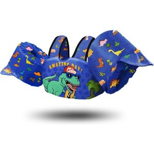 Chriffer Kids Swim Vest Life Jacket for 30-55 Pounds Boys and Girls, Toddler Floaties with Shoulder Harness Arm Wings for 2,3,4,5,6,7 Years Old Baby (A-Dark Blue)