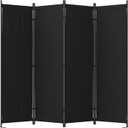 Room Divider, 4 Panel Folding Privacy Screen, 88 Portable Separating with 3 Metal Feet, Partition Room Dividers, Lightweight Freestanding Wall Divider Screen for Office Bedroom Hospital(Black)