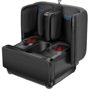 COMFIER 2 in 1 Foot Massager Machine,Shiatsu Foot and Calf Massager with Heat,Kneading,Vibration,Compression Massagers for Feet,Ankle,Leg,Tired Muscles & Plantar Fasciitis,FSA HSA Eligible (Black)