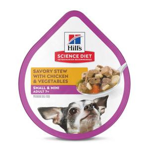 Hill's Science Diet Senior 7+ Small & Mini Savory Stew Chicken & Vegetables Wet Dog Food BBD:08-2027