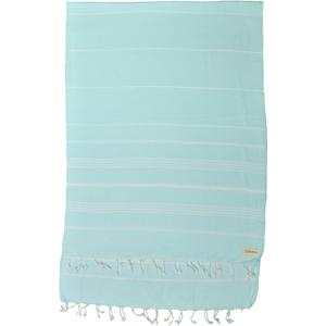 Bersuse Towels Anatolia XL Beach Blanket Throw Blanket Turkish Towel 100% Cotton Extra-Large Quick-Dry Lightweight Premium Peshtemal Towel - 61x82 Inches, Aqua Marine
