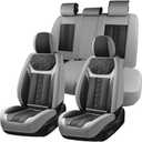 FLORICH Seat Covers, Atomutive Car Seat Covers Full Sets, Waterproof Seat Cover for Cars, Luxury Leather Universal Seat Cover Accessories Fit for Most Cars SUV Truck Sedans(Grey)