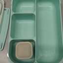 Bento Box Adult Lunch Box, Lunch Containers for Kids Girls Boys with 4 Compartments, Lunchable Food Container with Utensils, Sauce Jar, Muffin Liners, 40 Oz/5 Cup, Seafoam Green (1200ML)