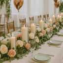 Set of 6 White Pillar Candles with Clear Glass Hurricane Holders- Elegant Cylinder Candle Vases for Weddings, Parties, Centerpieces, Home & Office Decor (White)