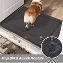 BEQHAUSE Dog Door Mat for Mud Paws Dirt Trapper Doormat Non-Slip Entryway Rugs Absorbent Welcome Mat Washable Indoor Floor Mat Low-Profile for Front Door, 36" x 60", Dark Grey