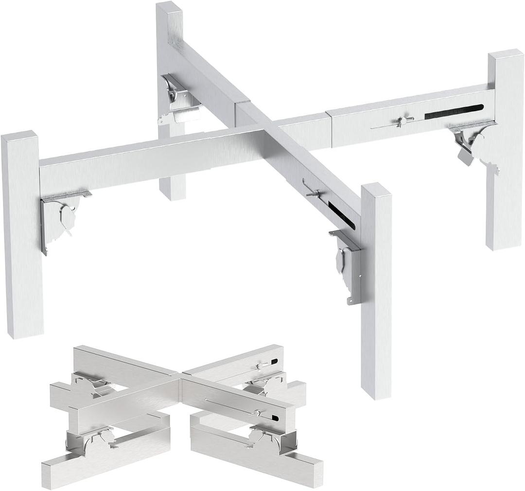 Firepit Stand, Adjustable Fire Pit Stand for Solo Stove Ranger Bonfire Yukon Accessories Foldable Firepit from 15 to 27 inch Stainless Steel Outdoor Camping Fireplace Tools