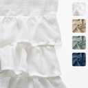 jinchan Ruffled Valance Curtain Slubbed Crossed Kitchen Valance Vintage Shabbychic Style for Living Room Small Windows 18 Inch Cottagecore Farmhouse Half Window Rod Pocket 1 Panel White