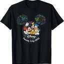 Disney Mickey & Friends Holiday Fireworks Family Trip 2025 T-Shirt Size Large